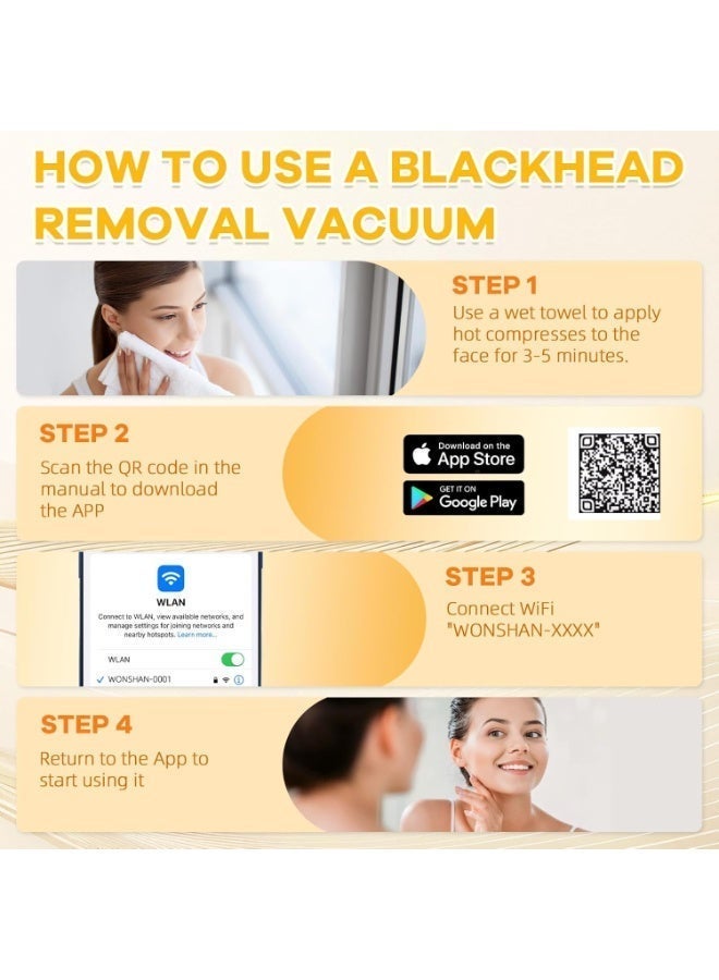 general 2025 Pore Vacuum with Camerafor, USB Rechargeable Blackhead Remover Vacuum,3 Levels Adjustable Pore Vacuum Blackhead Remover, 6 Suction Heads,Face Vacuum Pore Cleanser for Women & Men-Light Purple - Image 3